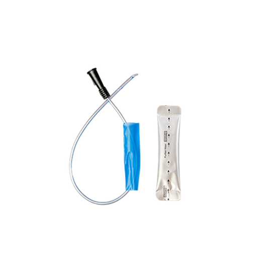 , Hydrophilic Coated Nelaton Catheter with Water Sachet, Coude Tip, 40cm (Male), 10Fr (Black)